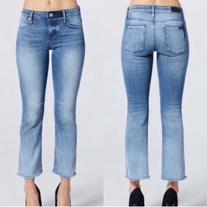 RTA ROAD TO AWE KIKI KICK CROPPED RAW HEM DENIM JEANS SIZE 28